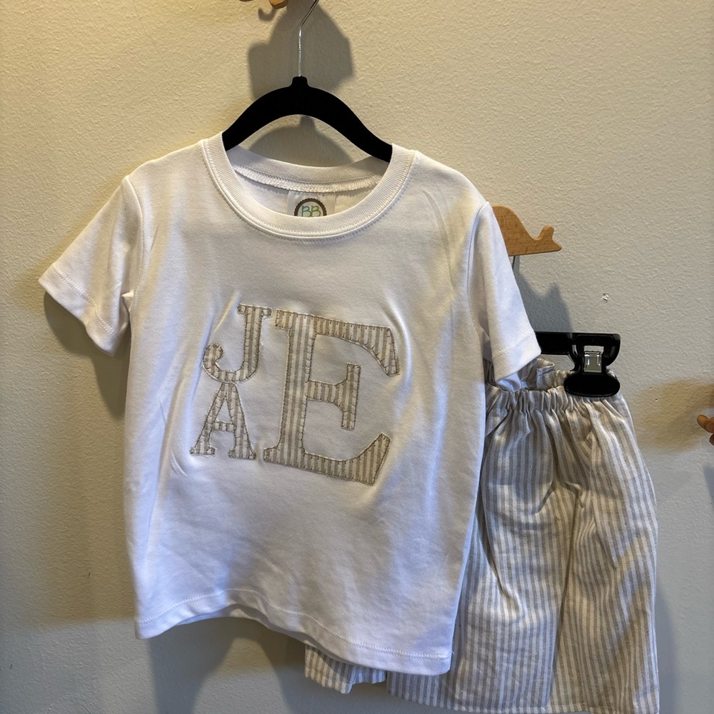 Boys Monogrammed Matching Short Set JAE